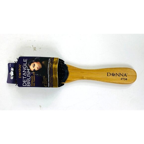Donna Wood Detangle Brush & 9" Anti Static Carbon Metal Pin Tail Comb (2-Pack) - Picture 4 of 6